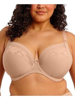 Elomi Womens Nerina Underwire Stretch Plunge Bra Sahara Size 38K